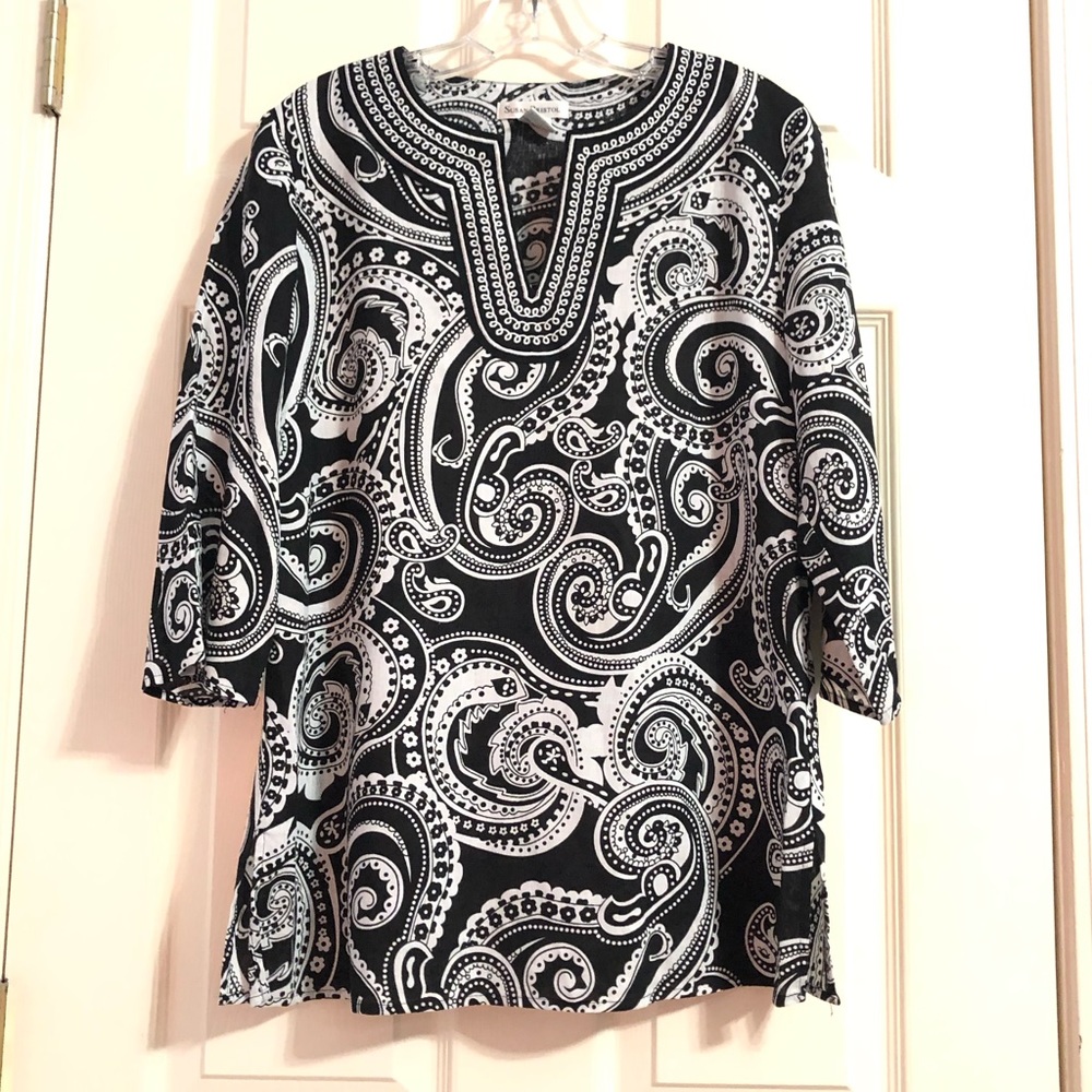 Susan Bristol Black And White Patterned Shirt